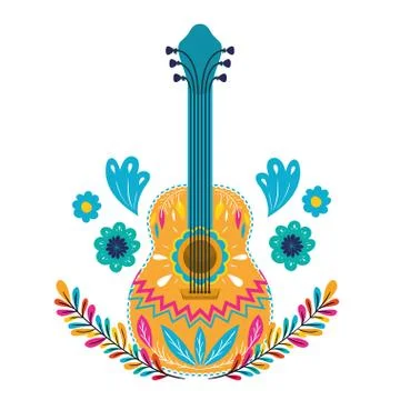 Mexican guitar isolated icon vector illustration Stock Illustration
