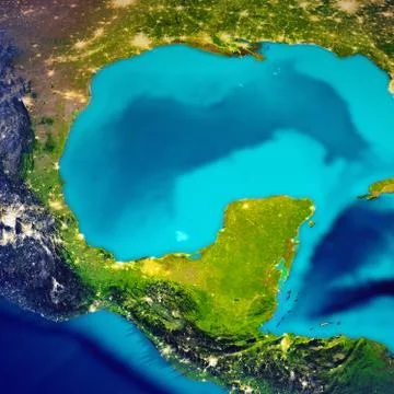 Mexican gulf map Illustrazione stock