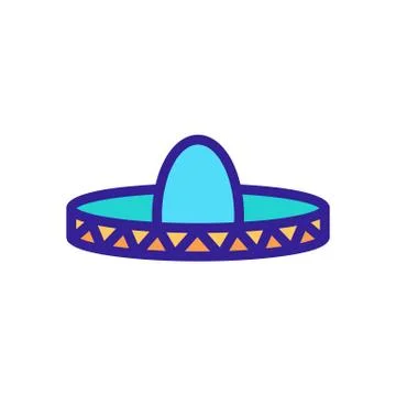 Mexican hat icon vector outline illustration Illustrazione stock