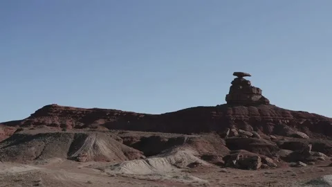 Mexican Hat Rock Formation Drone Video Stock Footage 161089373