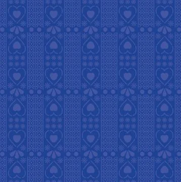 Mexican hearts pattern and blue background vector design Illustrazione stock