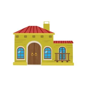 Mexican house facade cartoon vector Illustration Ilustración de archivo