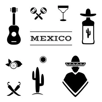 Mexican icons Stock Illustration
