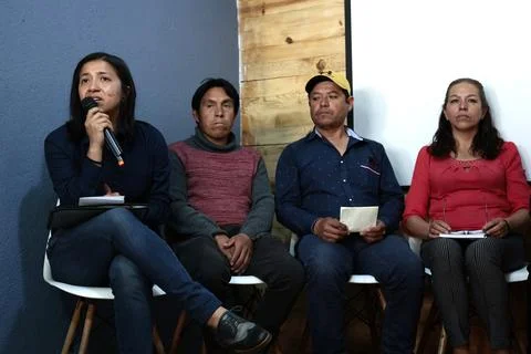 Mexican indigenous people react after a mining concession was denied, Mexico Cit Stockfoto's
