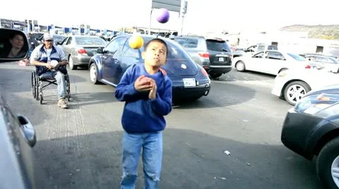 Mexican Juggling Kid Stock Footage 10741206