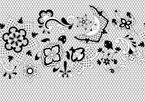 Mexican lace seamless pattern. Stock Illustration