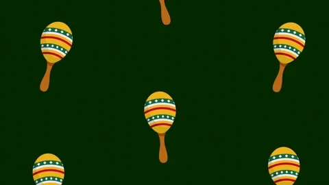 Mexican maracas instrument pattern animation Stock Footage 201906706