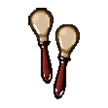 Mexican maracas pixel art vector illustration Stock Illustration