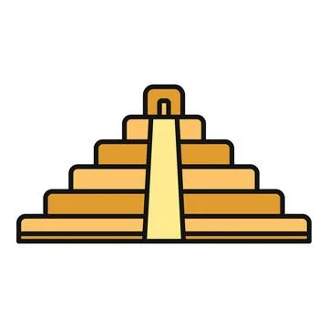Mexican maya pyramid ancient flat design illustration Stock Illustration