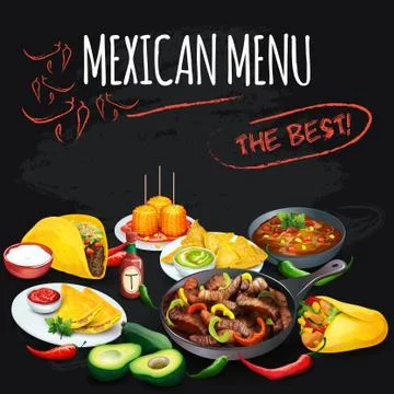 Mexican menu. Stock Illustration