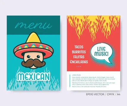 Mexican menu template creative vector brochure set Illustration