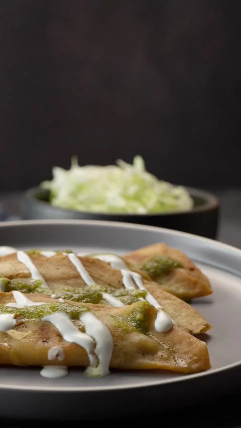 Mexican molotes, vertical video of mexican food Stock Footage 282422757