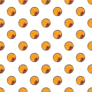 Mexican nachos appetizer chips with salsa dip seamless pattern Stock Illustration