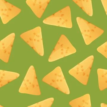 Mexican nachos seamless pattern illustration in cartoon style Stock Illustration