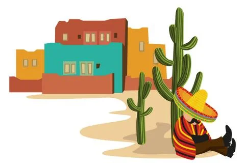 Mexican napping Stock Illustration