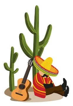 Mexican napping Stock Illustration