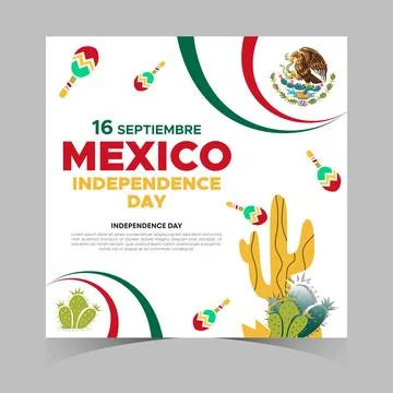 Mexican National Day Banner With Mexico Flag. September 16 Mexico Independence Stock Illustration