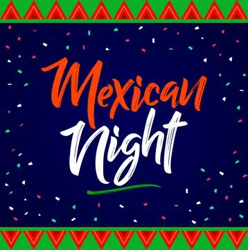 Mexican Night vector banner celebration design. Stock Illustration