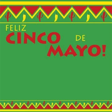 Mexican pattern Cinco de Mayo card in vector format. 스톡 일러스트