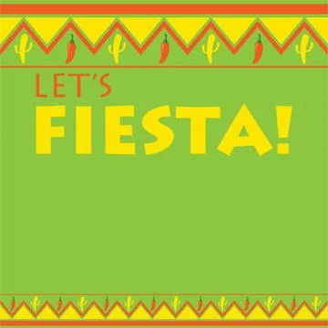 Mexican pattern Fiesta card in vector format. Stock Illustration