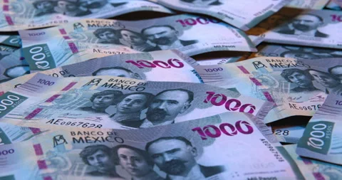Mexican Pesos Loop in a 3D animation Stock Footage 251269742