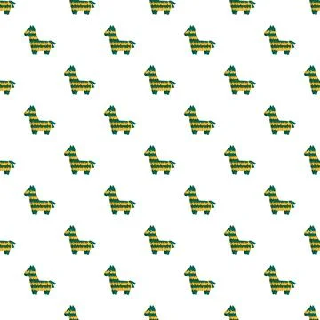 Mexican pinata donkey seamless pattern celebrating fiesta Stock Illustration