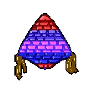 Mexican pinata pixel art vector illustration Stock Illustration