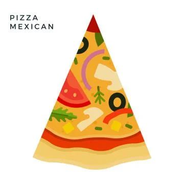 Mexican Pizza flat icon vector isolated Stock Illustration
