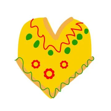 Mexican poncho icon isolated flat on yellow color Stock Illustration