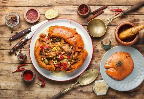Mexican pumpkin with meat Stock Photos
