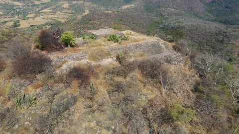 Mexican Pyramid, 4K Drone View Close-Up of Chimalacatlan, Morelos, Mexico Stock Footage 225396751