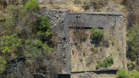 Mexican Pyramid, 4K Drone View Overhead Rising, Chimalacatlan, Morelos, Mexico Stock Footage 225533264