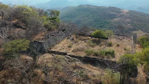 Mexican Pyramid, 4K Drone View, Chimalacatlan Platform, Morelos, Mexico Stock Footage 225554397
