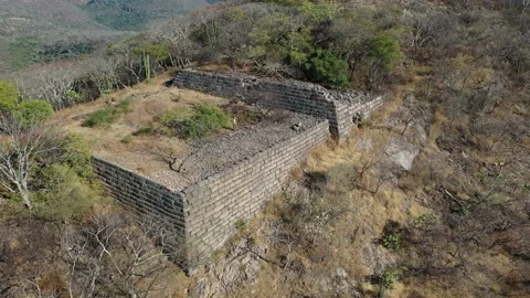 Mexican Pyramid Complex of Chimililacatlan, 4K Drone View, Morelos, Mexico Stock Footage 225687533