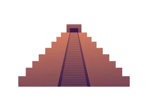 Mexican pyramid flat style, vector illustration isolated on white Ilustración de archivo