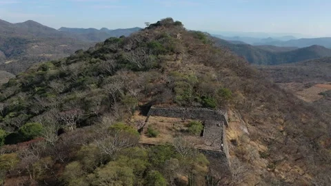 Mexican Pyramid Flyover, 4K Drone View, Chimalacatlan, Morelos, Mexico Stock Footage 225532251