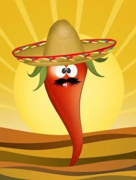 Mexican red pepper Illustrazione stock