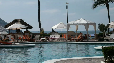 Mexican resort swimming pool P HD 4851 Stock-Footage 562148