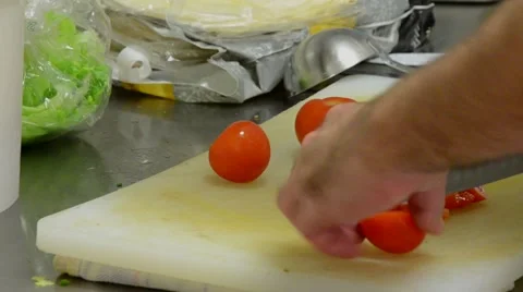 Mexican restaurant chef cutting vegetables 스톡 동영상 62248190
