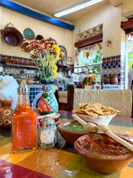 Mexican restaurant table setting Stock Photos