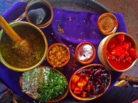 Mexican salsa ingredients  Stock Photos