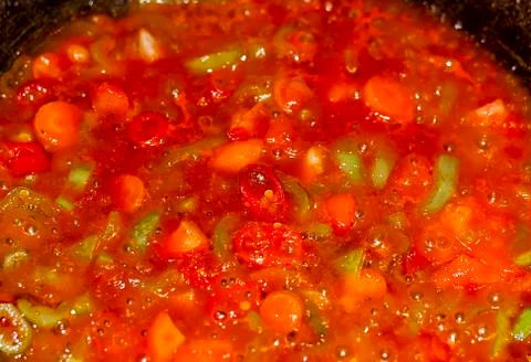 Mexican sauce salsa ranchera, made with onions, garlic, chilli, toasted cumin Stock Photos