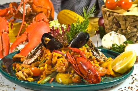 Mexican seafood risotto 스톡 사진