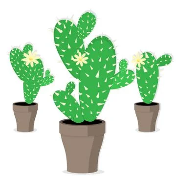 Mexican set of cactus vector illustration cartoon style . Stock Illustration