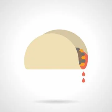 Mexican snacks flat color vector icon Stock Illustration