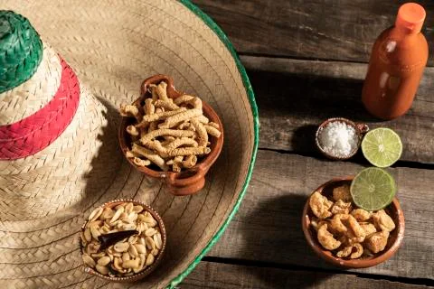 Mexican snacks in white background Stock Photos