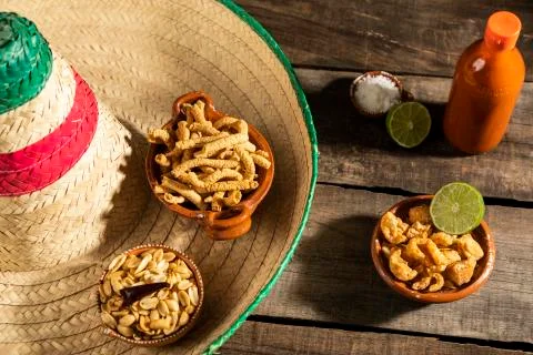 Mexican snacks in white background Foto stock