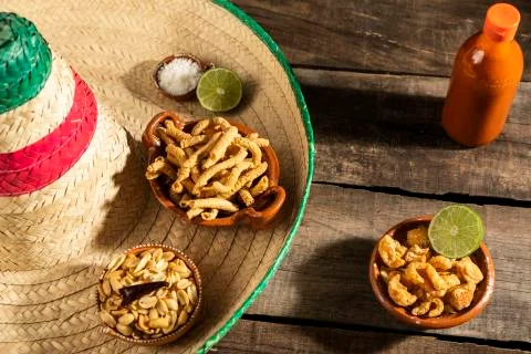 Mexican snacks in white background Stock Photos