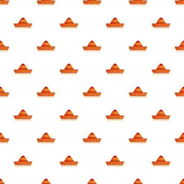 Mexican sombrero hat repeating seamless patterned background Stock Illustration