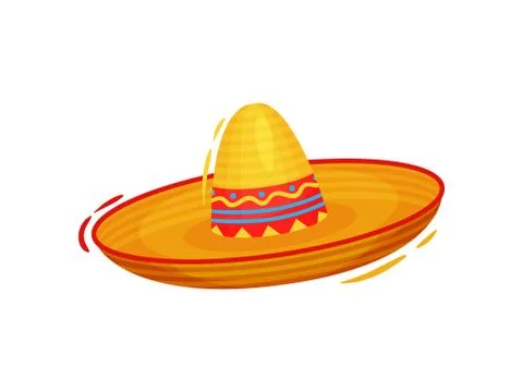 Mexican sombrero on white background. Vector illustration. Illustrazione stock